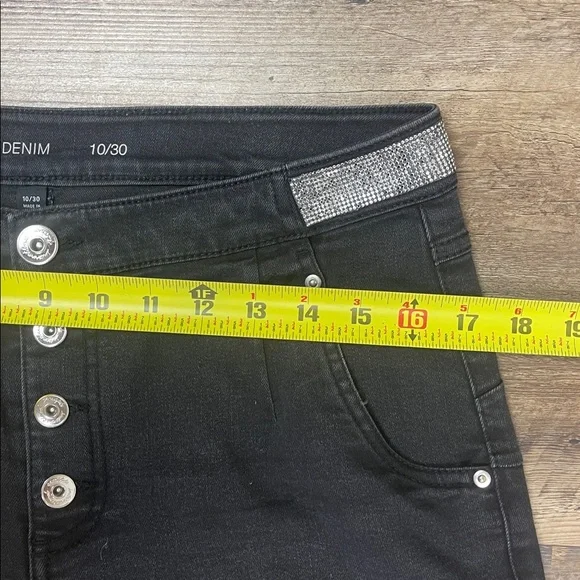 INC Denim Black Button-Up Women's Jeans Size 10 - Picture 10 of 11